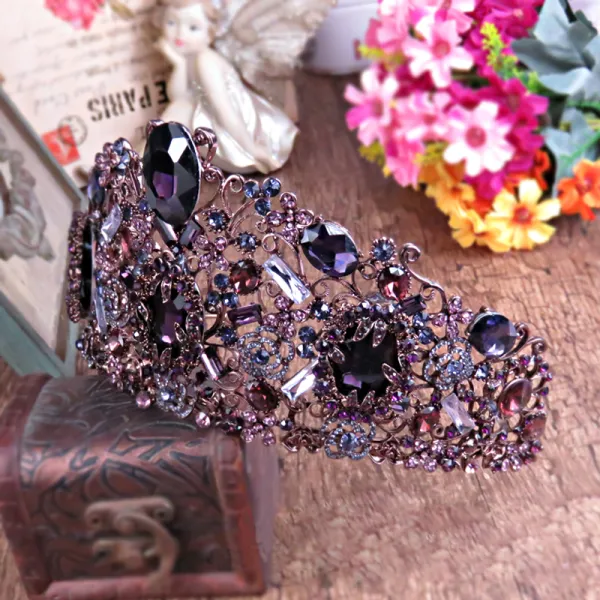 Fine Drue Brudesmykker 2017 Metall Beading Krystall Rhinestone Hodepynt Bryllup Ball Tilbehør
