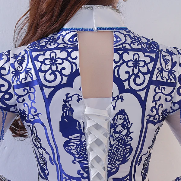 Chinese style Royal Blue Prom Dresses 2017 A-Line / Princess Charmeuse Halter Embroidered Beading Backless Evening Party Formal Dresses