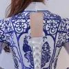 Chinese style Royal Blue Prom Dresses 2017 A-Line / Princess Charmeuse Halter Embroidered Beading Backless Evening Party Formal Dresses