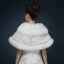 White Winter Glitter Sequins Faux Fur Wedding Prom Shawls 2017