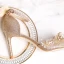 Chic / Beautiful Bling Bling Champagne Wedding Shoes 2019 9 cm Wedding High Heels Leather Butterfly Beading Pearl Pointed Toe Womens Shoes