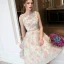 Chic / Beautiful Pearl Pink Graduation Dresses 2017 A-Line / Princess Lace Sleeveless U-Neck Appliques Backless Handmade  Homecoming Formal Dresses
