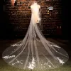 Luxury / Gorgeous 2017 White Appliques Tulle Lace Wedding Veils