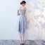 Élégant Bleu Ciel Robe De Graduation 2017 Bustier Dentelle Appliques Dos Nu Impression de retour Robe De Fete