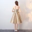 Chic / Beautiful 2017 Gold Cocktail Dresses Strapless Lace Handmade  Appliques A-Line / Princess Cocktail Party Evening Dresses