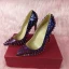 Schöne 2017 Violett Beige Abend Kunstleder Beige Niet Hochhackige Stilettos 12 cm Pumps
