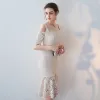 Chic / Beautiful 2017 White Graduation Dresses Appliques Pierced Lace Strapless Trumpet / Mermaid Homecoming Formal Dresses