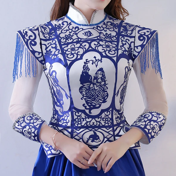 Chinese style Royal Blue Prom Dresses 2017 A-Line / Princess Charmeuse Halter Embroidered Beading Backless Evening Party Formal Dresses