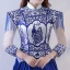 Chinese style Royal Blue Prom Dresses 2017 A-Line / Princess Charmeuse Halter Embroidered Beading Backless Evening Party Formal Dresses