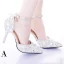 Unique Blanche Chaussure De Mariée 2017 PU Perlage Cristal Faux Diamant Chaussures Femmes