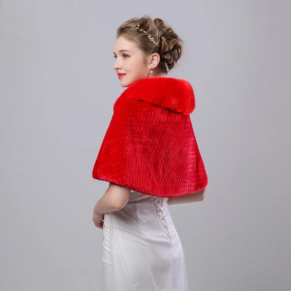 Rouge Hiver Motif Peau De Serpent Fausse Fourrure Soirée Promo Mariage Châles 2017