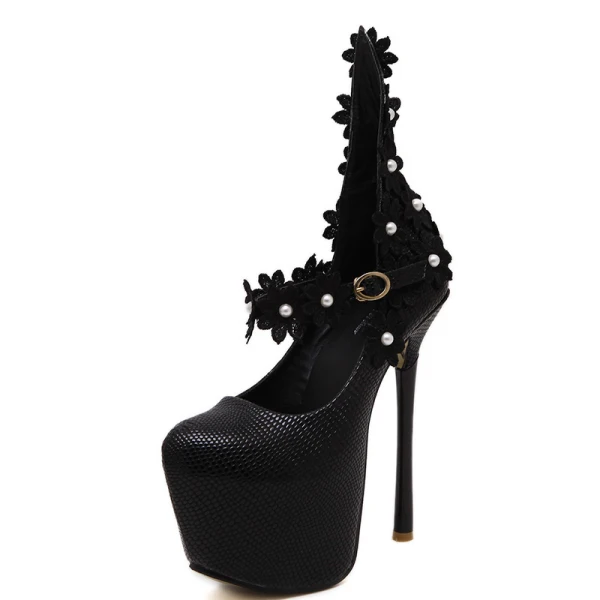 Chic / Beautiful White 2018 15 cm High Heels Appliques Beading Pearl Pointed Toe Wedding Evening Party Pumps Stiletto Heels Wedding Shoes