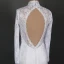 Luxe Ivoire Chapel Train Mariage 2018 Lacer Manches Longues Transparentes Appliques Dos Nu Percé Col Haut Trompette / Sirène Robe De Mariée