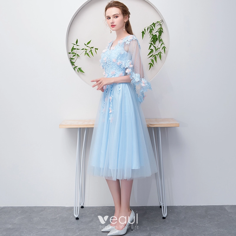 graduation dresses windsor Light Blue Cheap Graduation Dresses Off the Shoulder Homecoming Dresses –  SheerGirl
