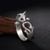 Modest / Simple Silver Cat Ring Sterling Silver Rave Club Rings 2019 Accessories