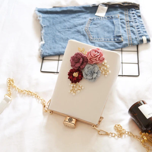 Lovely Romantic Blushing Pink Clutch Bags Beading Flower Pearl Cocktail Party Evening Party Accessories 2019