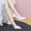 Modest / Simple Champagne Wedding Shoes 2020 Satin Glitter Sequins Cocktail Party Evening Party Womens Shoes