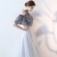 Modern / Fashion Grey Evening Dresses  2017 A-Line / Princess Appliques Scoop Neck Lace Embroidered Flower Evening Party Formal Dresses