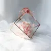 Romantisk Blomma Fe Rodnande Rosa Brudbukett 2020 Handgjort Tyll Metall Beading Kristall Blomma Pärla Brud Bröllop Bal Tillbehör