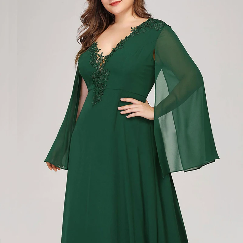 slim fit dress slacks Zapaka Women Green Long Plus Size Prom Dress A Line Spaghetti Straps Formal Dress with Criss Cross Back, Green / US18W main image 0
