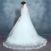 Classic White Wedding Veils 2017 Tulle Lace Embroidered Wedding