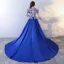 Chinese style Royal Blue Prom Dresses 2017 A-Line / Princess Charmeuse Halter Embroidered Beading Backless Evening Party Formal Dresses