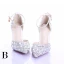 Unique Blanche Chaussure De Mariée 2017 PU Perlage Cristal Faux Diamant Chaussures Femmes
