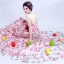 Chic / Beautiful Candy Pink Evening Dresses  2017 A-Line / Princess Strapless Court Train Lace Appliques Backless Printing Evening Party Prom Dresses