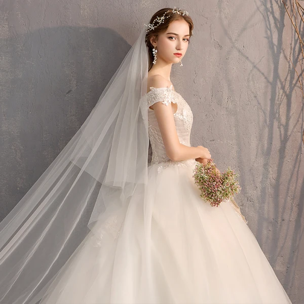 Luxury / Gorgeous White Ball Gown Wedding Dresses 2019 Lace Tulle Appliques Backless Strapless Beading Rhinestone Embroidered Cathedral Train Church Wedding