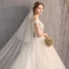 Luxury / Gorgeous White Ball Gown Wedding Dresses 2019 Lace Tulle Appliques Backless Strapless Beading Rhinestone Embroidered Cathedral Train Church Wedding