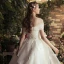 Chic / Beautiful White Wedding Dresses 2020 A-Line / Princess Off-The-Shoulder Appliques Backless Embroidered Flower Chapel Train Wedding