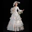 Vintage / Retro Medieval Sky Blue Ball Gown Prom Dresses Long Sleeve U-Neck Floor-Length / Long Zipper Up Lace Handmade  Embroidered Cosplay Formal Dresses