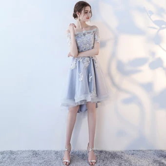 Elegant Sky Blue Graduation Dresses 2017 Strapless Lace Appliques Backless Printing Homecoming Party Dresses
