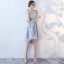 Élégant Bleu Ciel Robe De Graduation 2017 Bustier Dentelle Appliques Dos Nu Impression de retour Robe De Fete