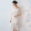 Chic / Beautiful 2017 White Graduation Dresses Appliques Pierced Lace Strapless Trumpet / Mermaid Homecoming Formal Dresses