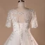 Elegante Klassisch Weiß Brautkleider 2017 A Linie Spitze V-Ausschnitt Tülle Perlenstickerei Pailletten Applikationen Rückenfreies Hochzeit