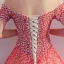 Chic / Beautiful Red Prom Dresses 2017 A-Line / Princess Backless Tulle Prom Beading Pearl Strapless Evening Dresses