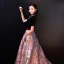 Luxury / Gorgeous Red Evening Dresses  2018 A-Line / Princess Scoop Neck Charmeuse Beading Printing Embroidered Evening Party Formal Dresses