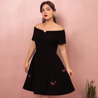 Klassisk Eleganta Svarta Extra Stor Storlek Studentklänningar 2018 Prinsessa Fjäril Appliqués Axelbandslös Hemkomst Formella Klänningar
