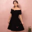 Classic Elegant Black Plus Size Graduation Dresses 2018 A-Line / Princess Butterfly Appliques Strapless Homecoming Formal Dresses