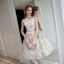 Chic / Beautiful Pearl Pink Graduation Dresses 2017 A-Line / Princess Lace Sleeveless U-Neck Appliques Backless Handmade  Homecoming Formal Dresses