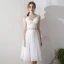 Lovely 2 Piece Short Evening Dresses  2018 A-Line / Princess White Tulle Appliques Backless Pierced Homecoming Formal Dresses