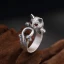 Härlig Silver Katt Ringa Saterling Silver Arbete Holiday Ringar 2019 Tillbehör