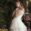 Chic / Beautiful White Wedding Dresses 2020 A-Line / Princess Off-The-Shoulder Appliques Backless Embroidered Flower Chapel Train Wedding