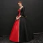 Vintage / Retro Black Floor-Length / Long Ball Gown Prom Dresses 2018 U-Neck Lace Crossed Straps Backless Strappy Prom Formal Dresses