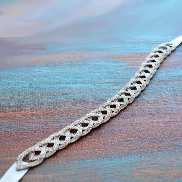 Sparkly Classy Ivory Wedding Sash 2020 Metal Satin Beading Rhinestone Bridal Evening Party Prom Accessories