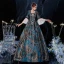 Vintage / Retro Medieval Gothic Multi-Colors Ball Gown Prom Dresses 2021 Square Neckline Long Sleeve Floor-Length / Long 3D Lace Printing Cosplay Evening Party Prom Formal Dresses