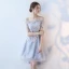 Élégant Bleu Ciel Robe De Graduation 2017 Bustier Dentelle Appliques Dos Nu Impression de retour Robe De Fete