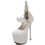 Chic / Beautiful White 2018 15 cm High Heels Appliques Beading Pearl Pointed Toe Wedding Evening Party Pumps Stiletto Heels Wedding Shoes