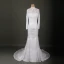 Luxe Ivoire Chapel Train Mariage 2018 Lacer Manches Longues Transparentes Appliques Dos Nu Percé Col Haut Trompette / Sirène Robe De Mariée